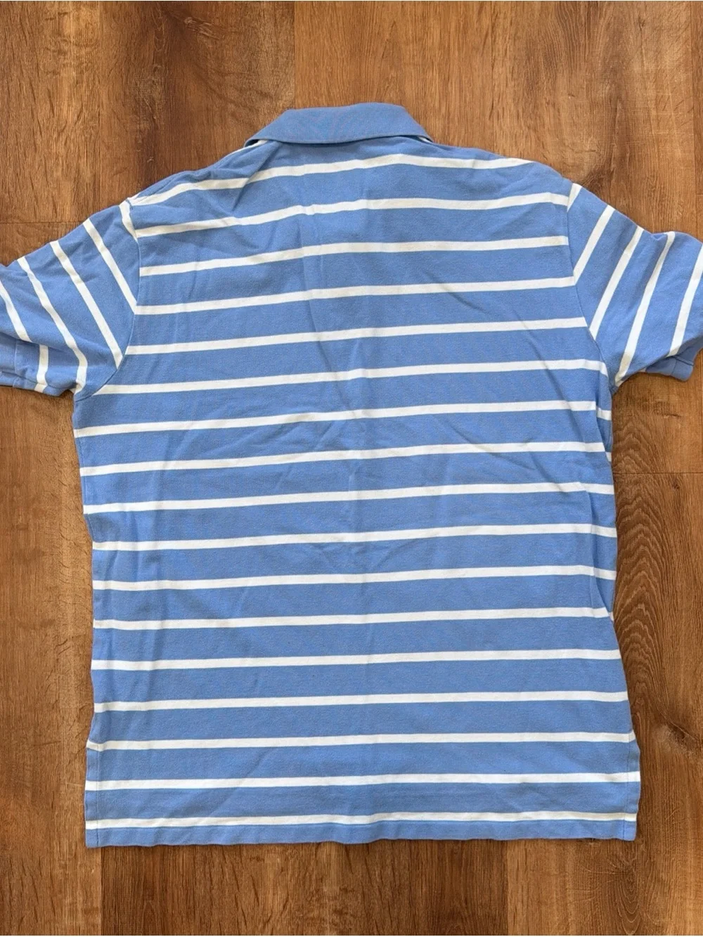 Polo Ralph Lauren Polo Shirt Mens XL Blue White Striped with Orange Logo